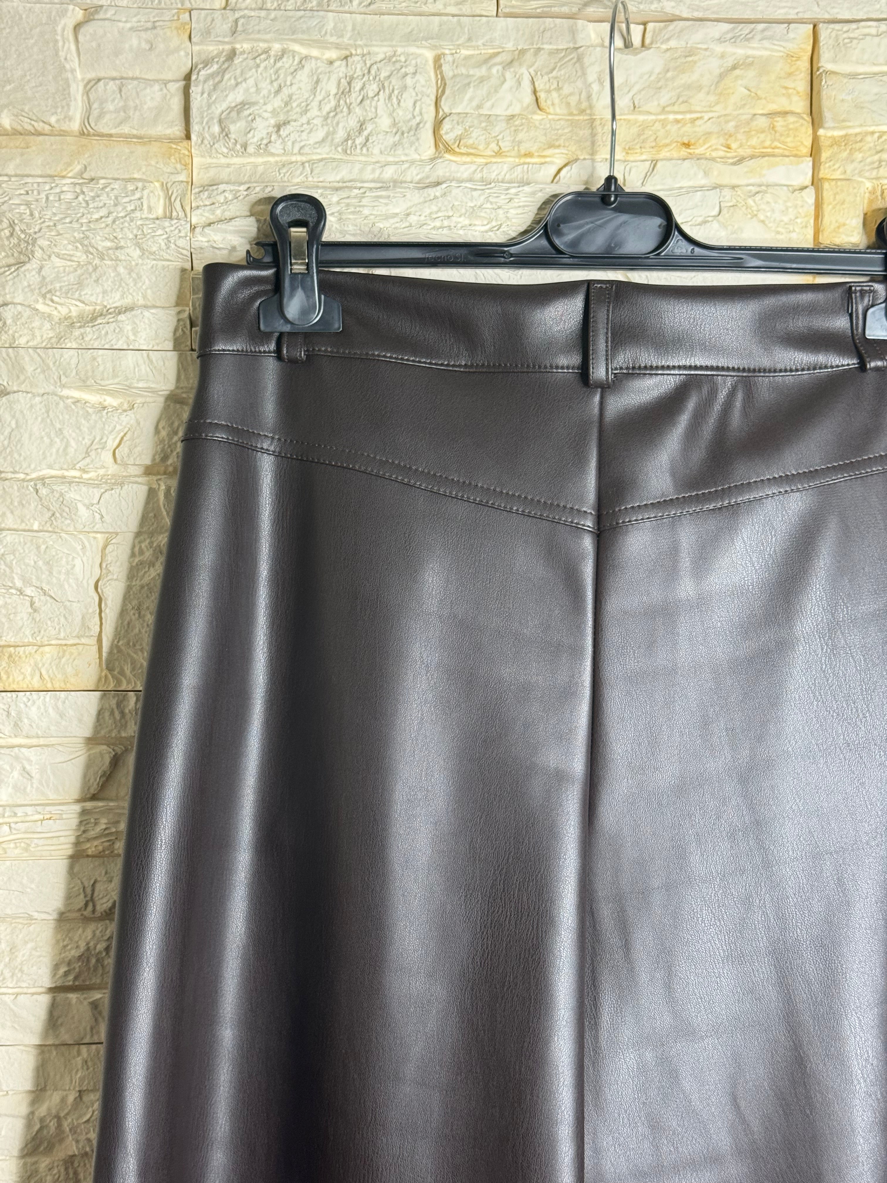 Pantalone in ecopelle cioccolato