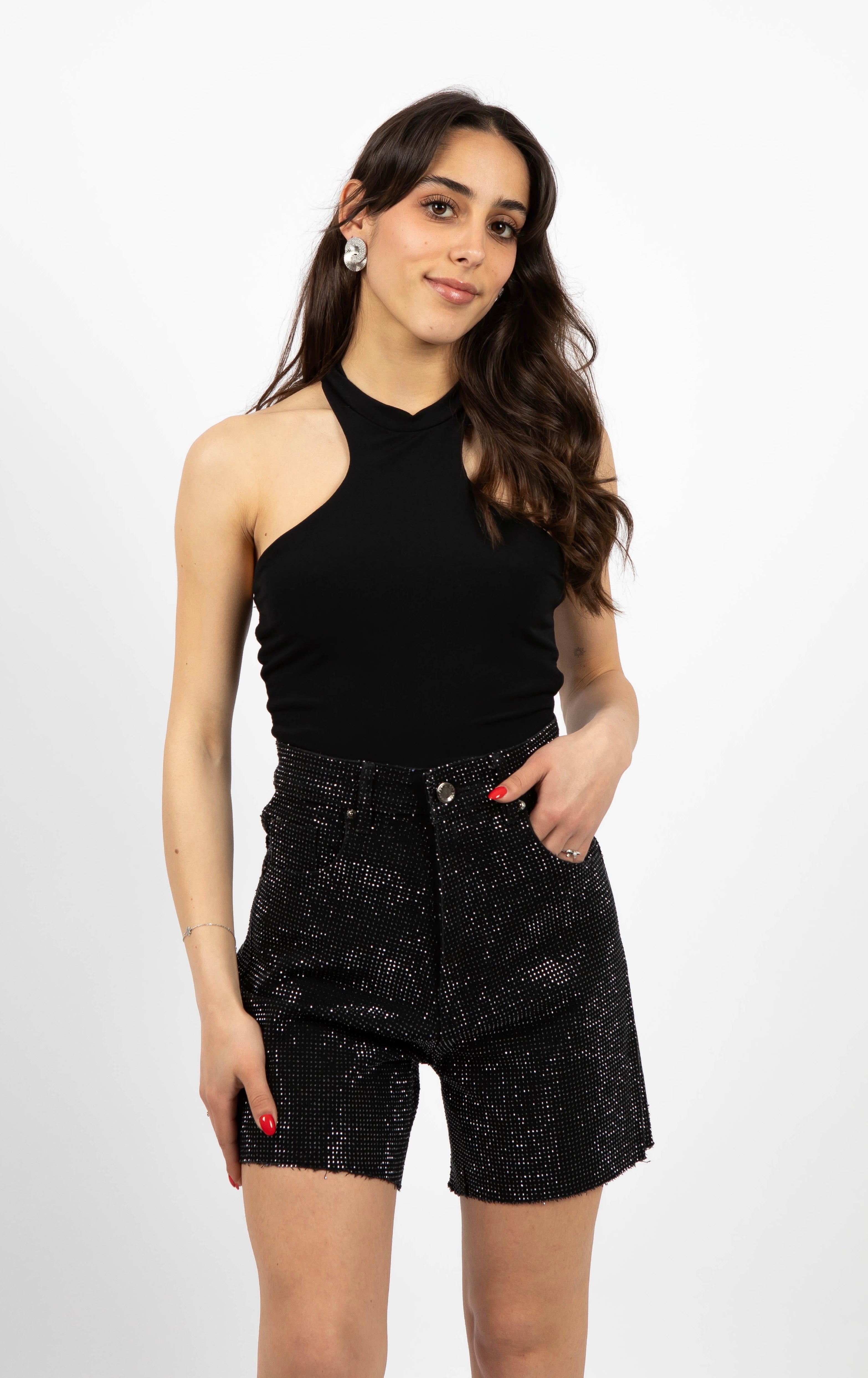 Shorts glitter Nero