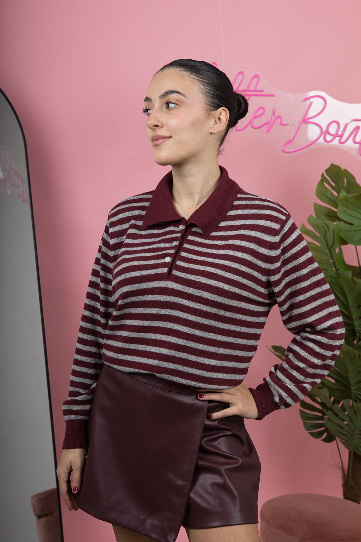 Gonna pantalone ecopelle