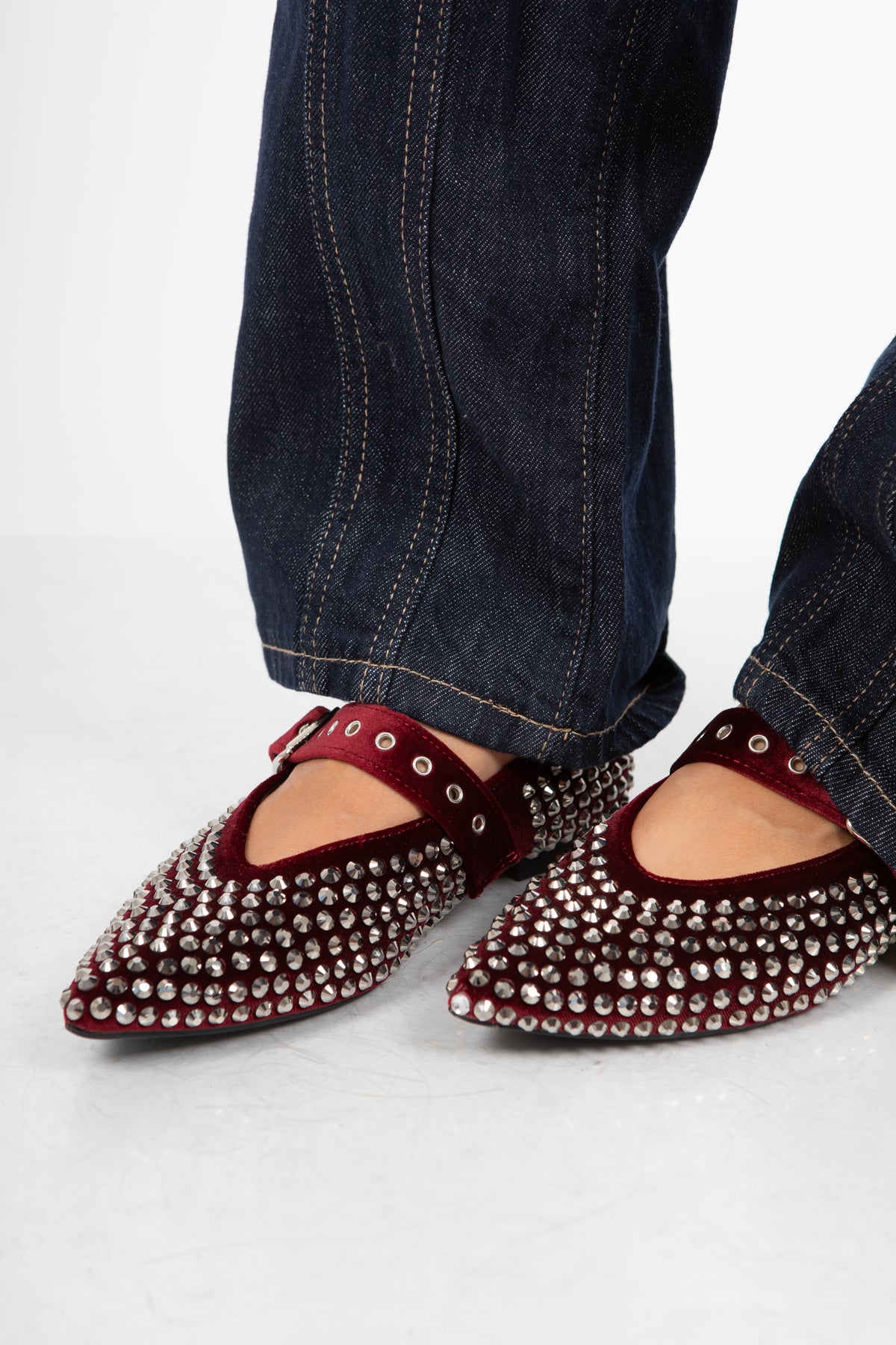 Ballerine scamosciate glitter