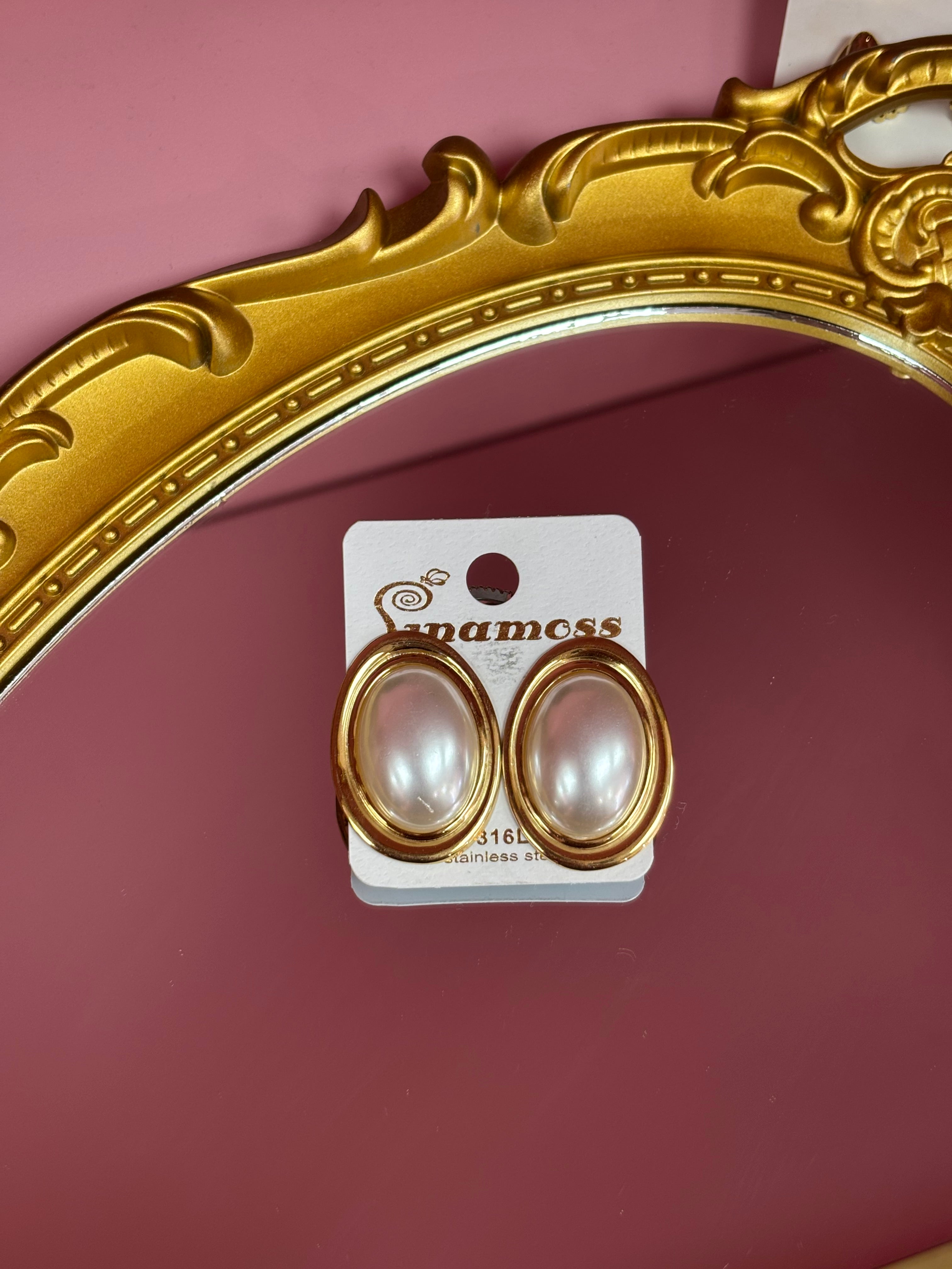 Orecchini clip perla dorati