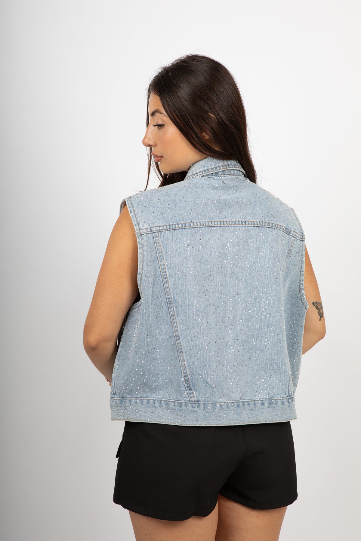 Gilet Denim Strass