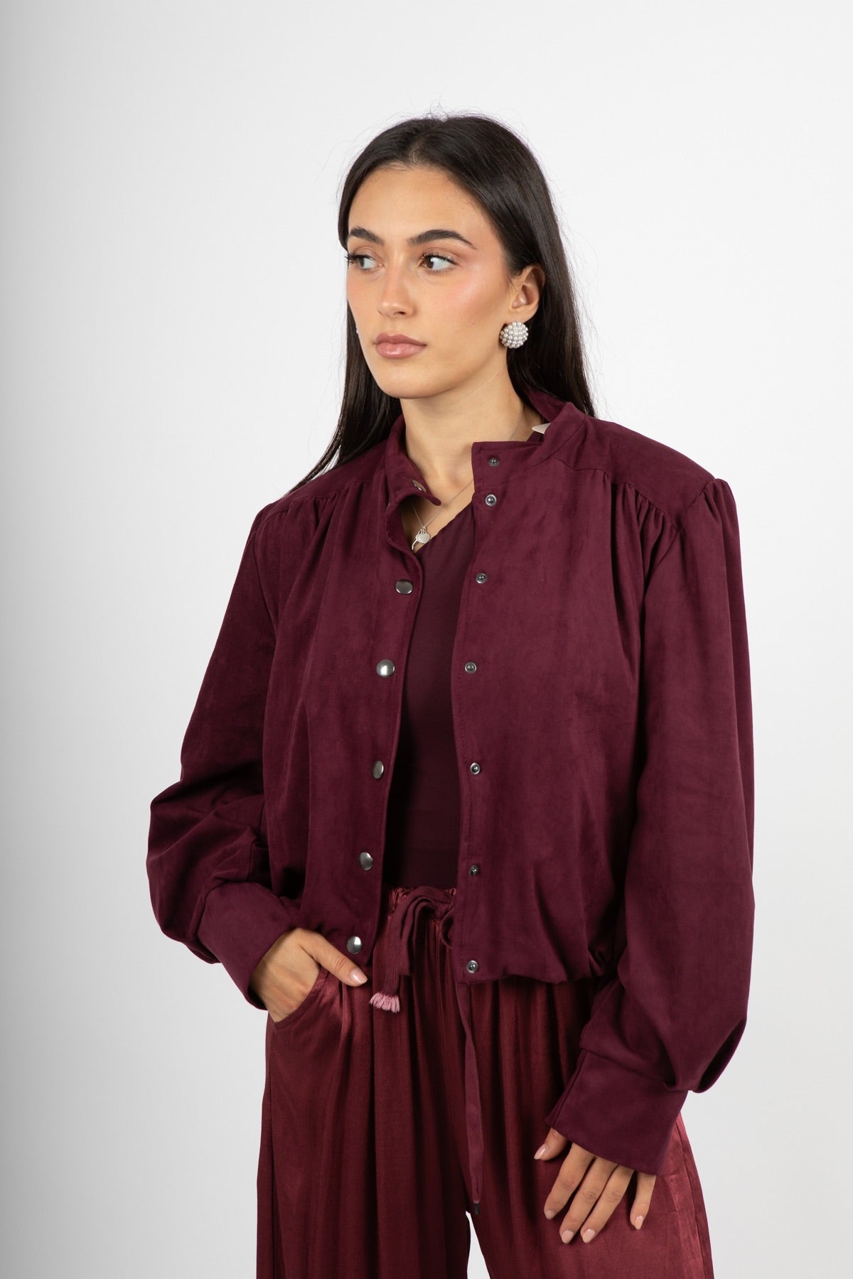 Giacca autunnale scamosciata