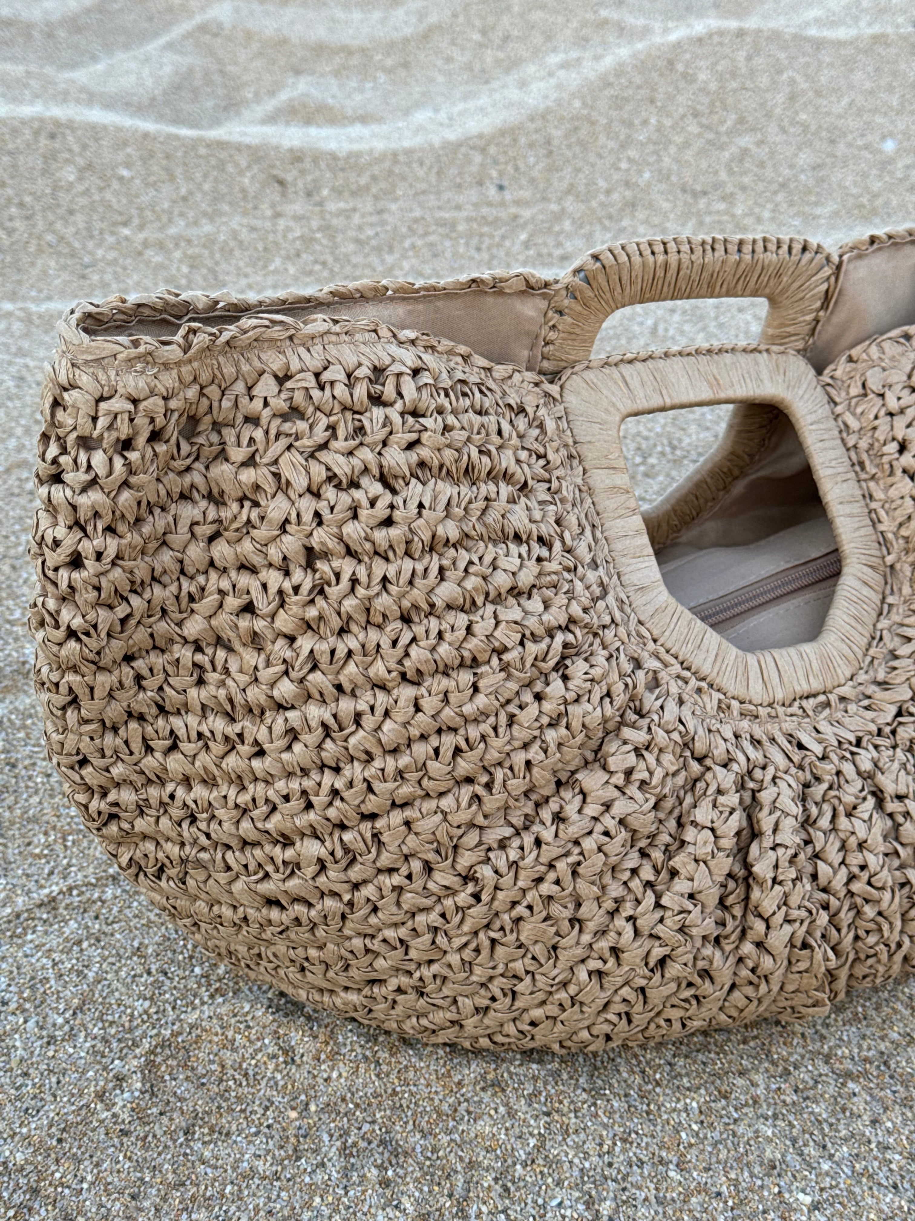 Borsa Mezza Luna con Manici Rigidi