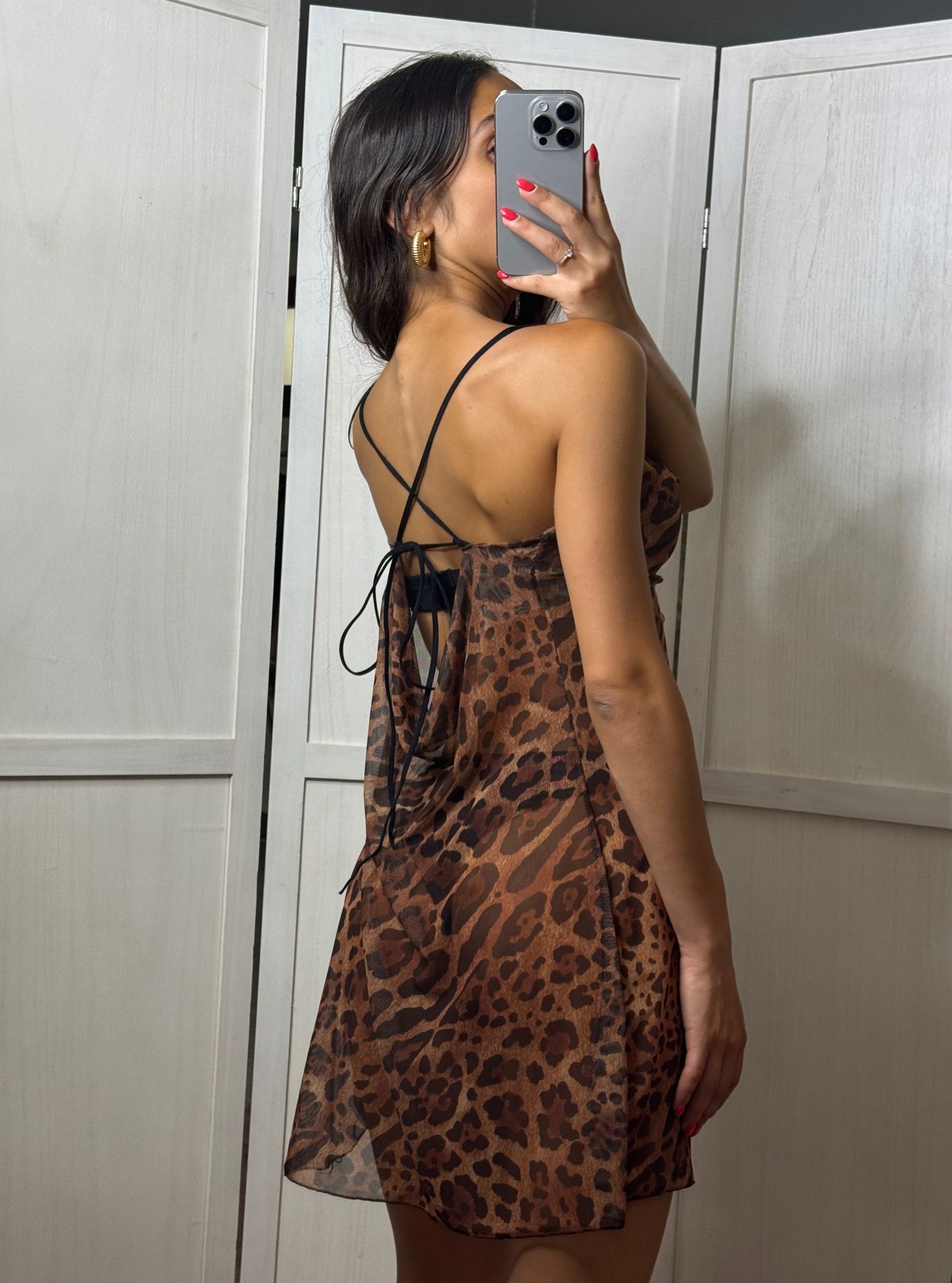 Vestito leopardato corto