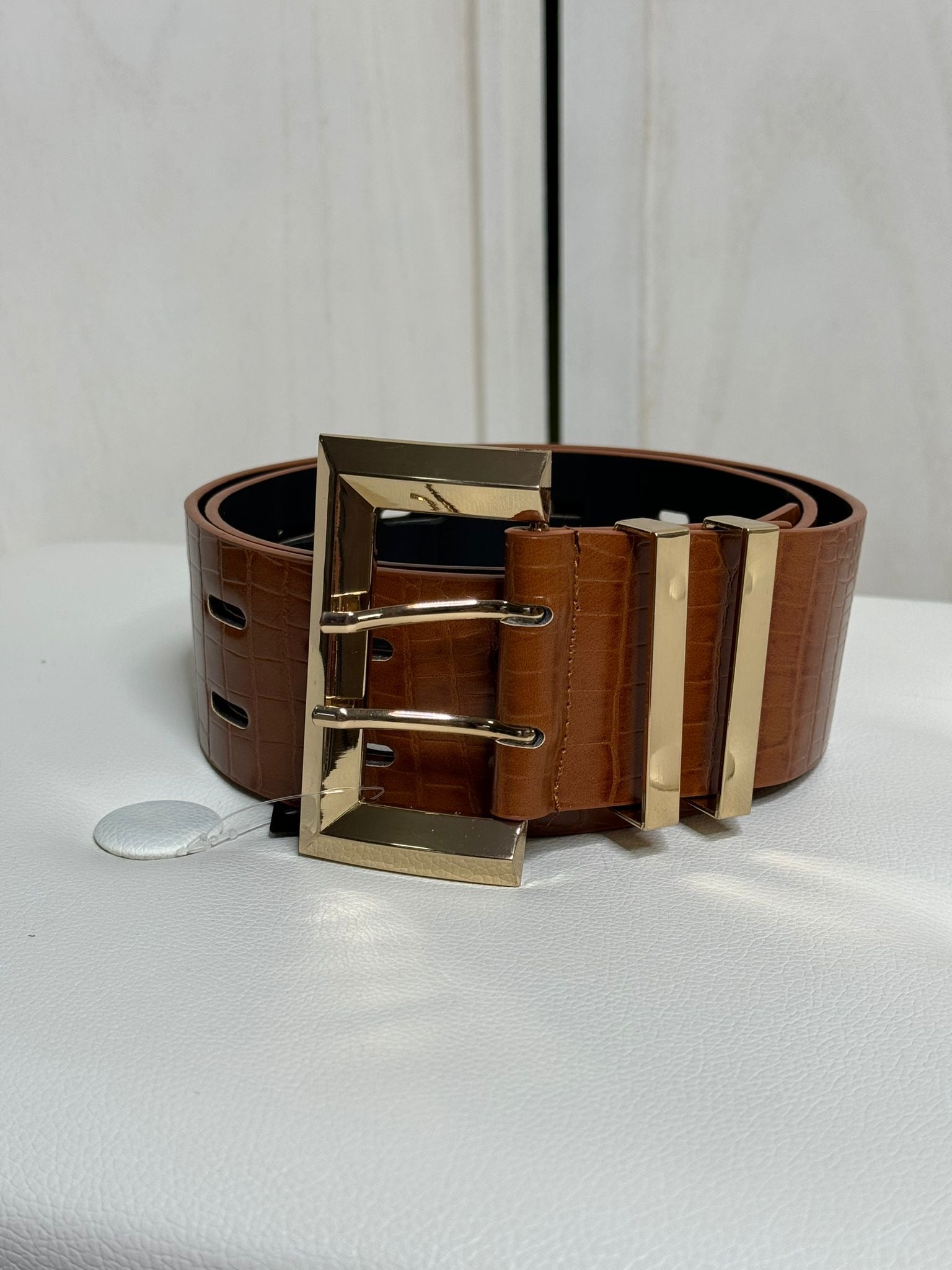 Cintura marrone e oro