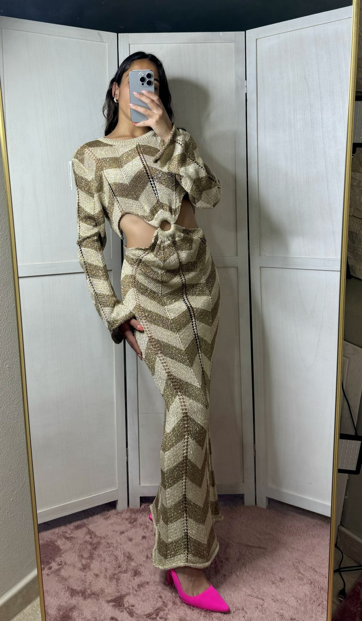 Copricostume in lurex oro