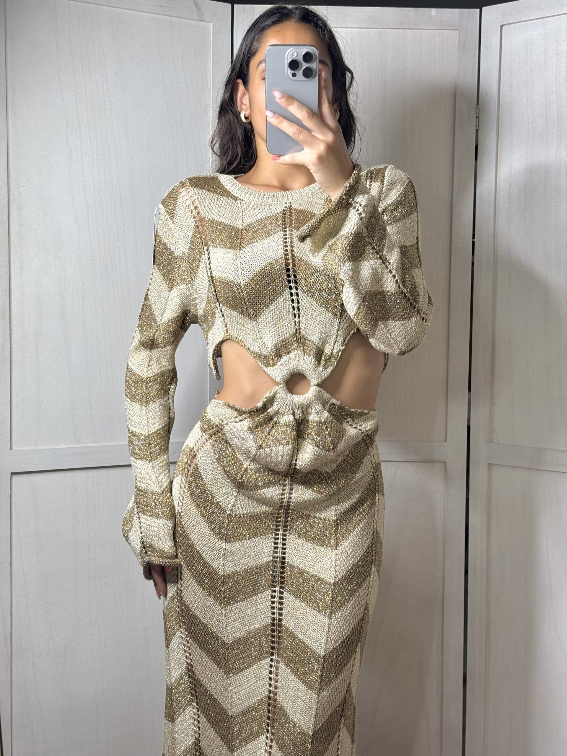 Copricostume in lurex oro