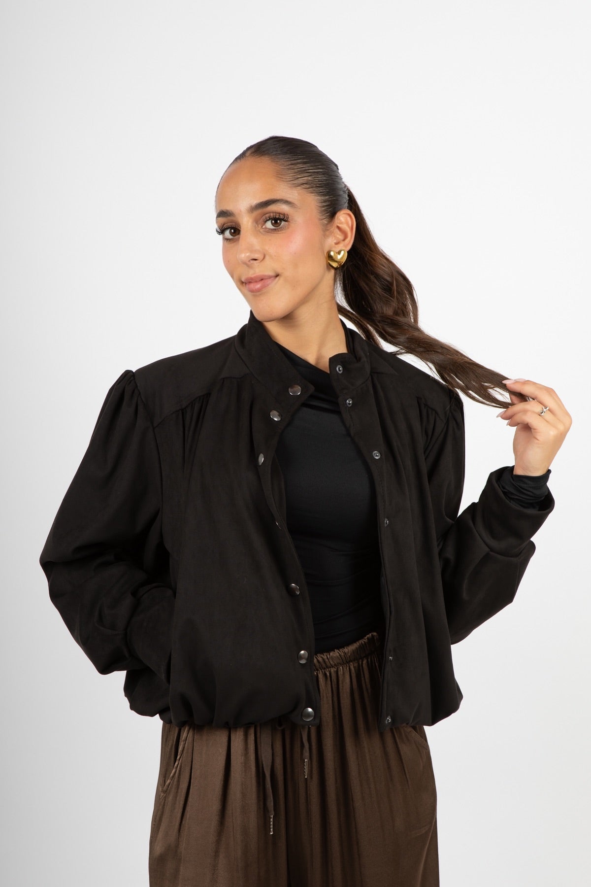 Giacca autunnale scamosciata