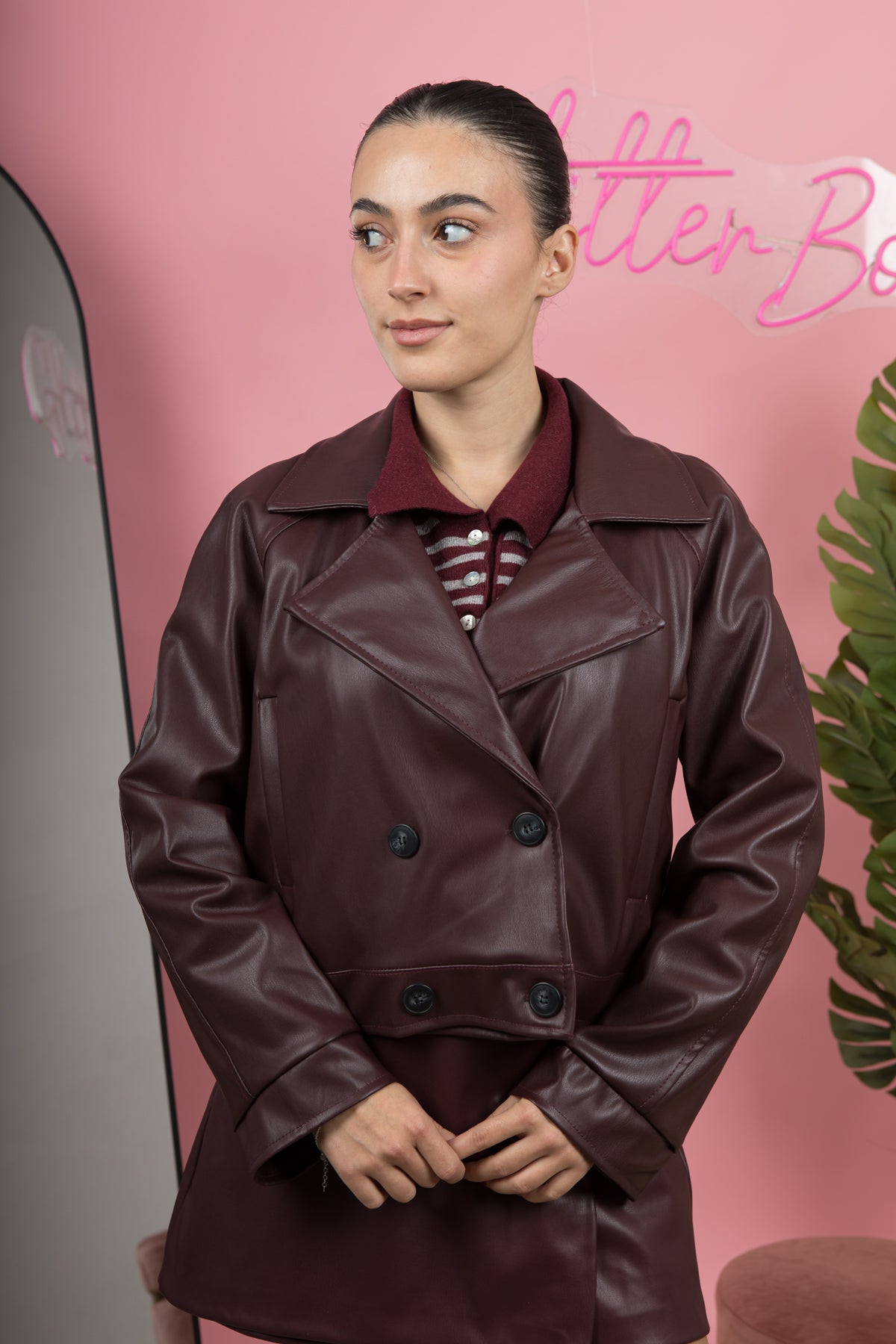 Trench ecopelle doppiopetto