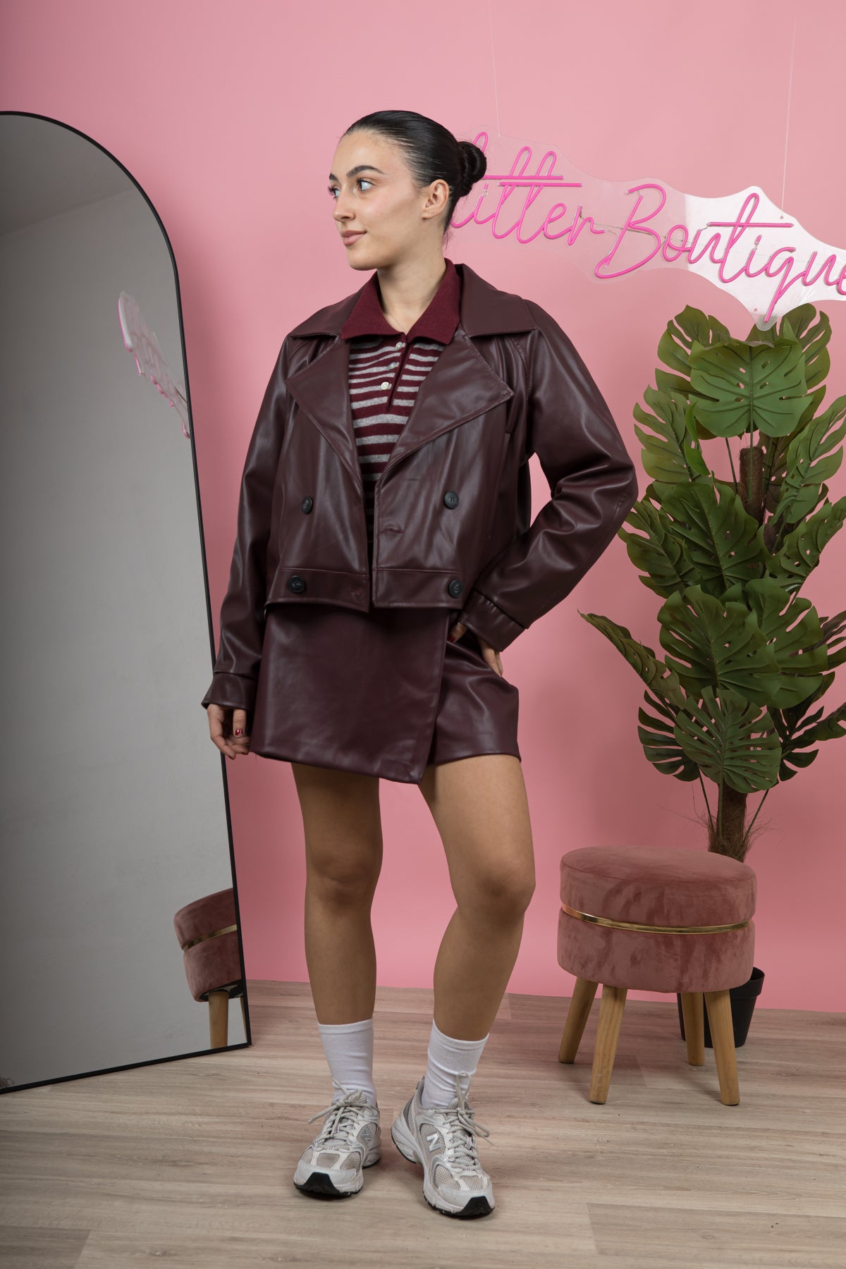 Gonna pantalone ecopelle