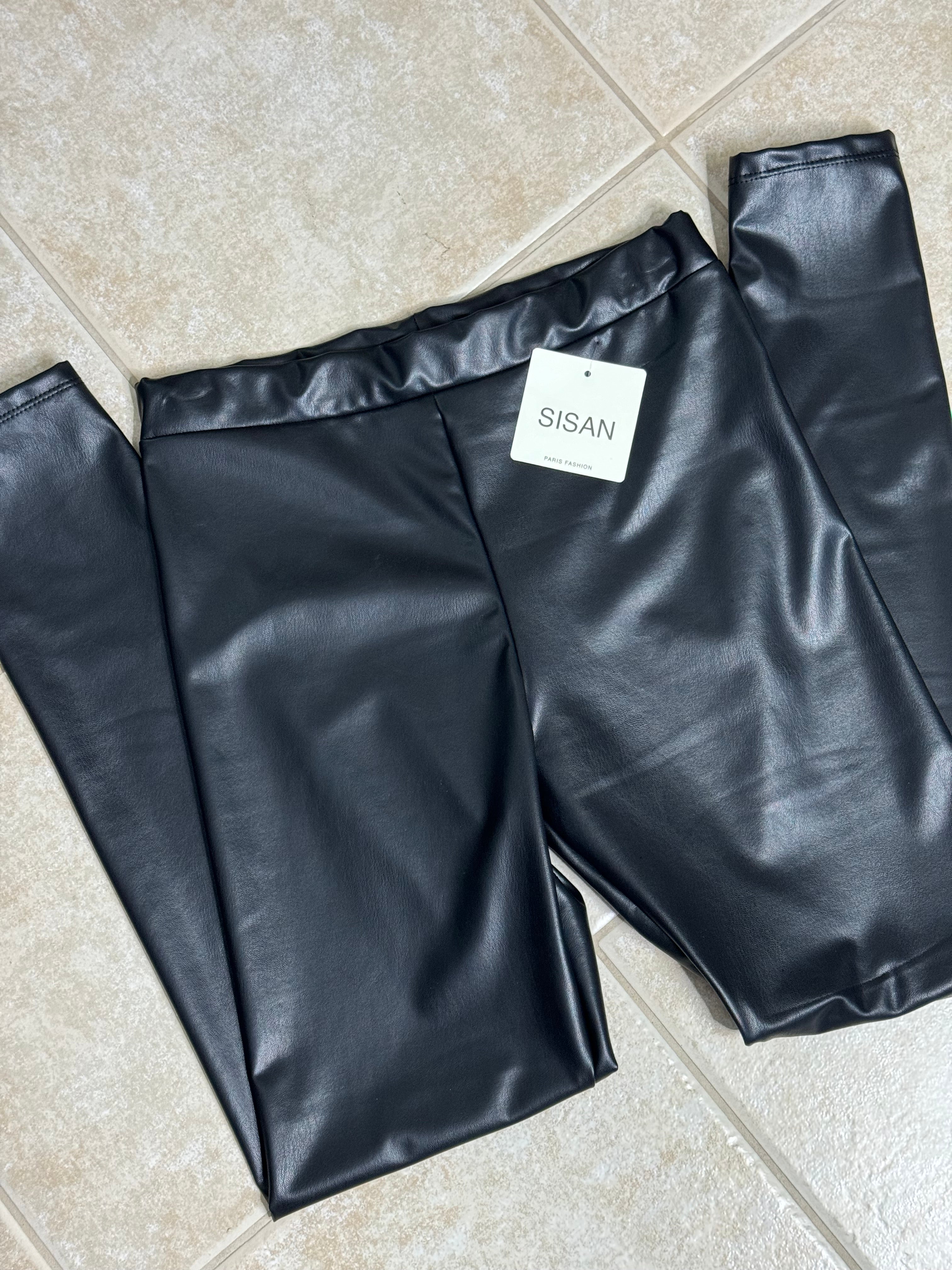 Leggins in ecopelle neri