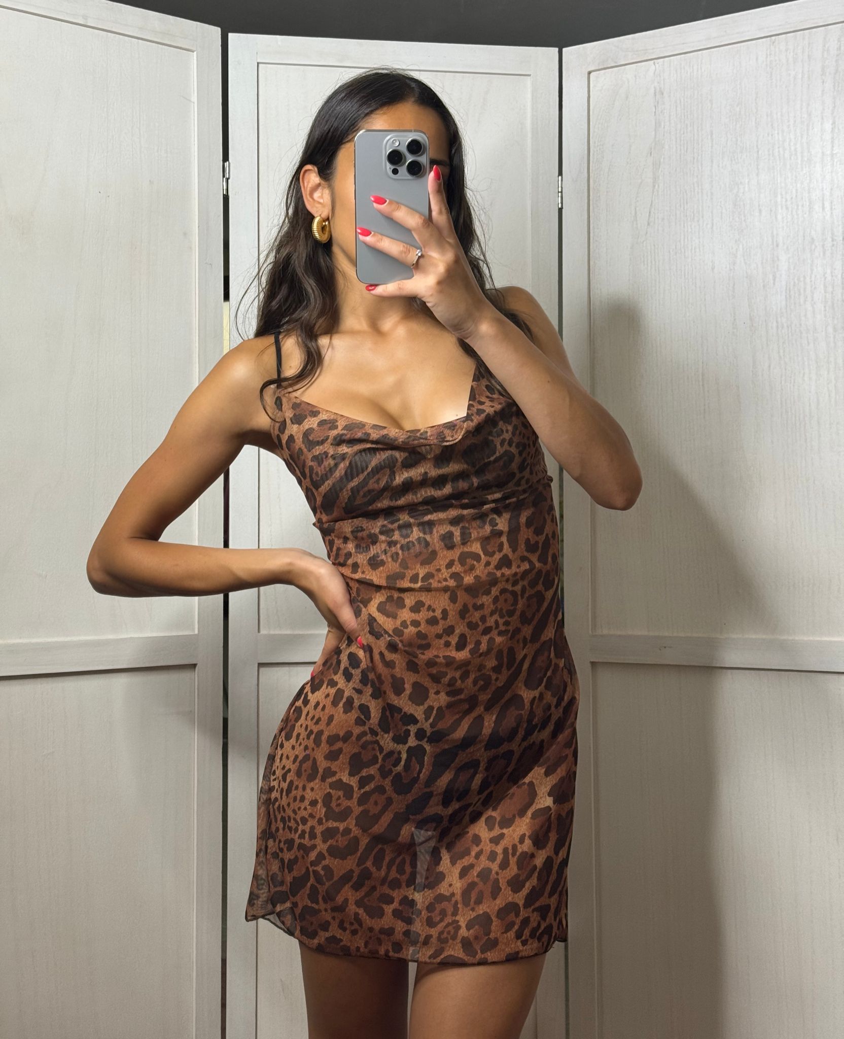 Vestito leopardato corto